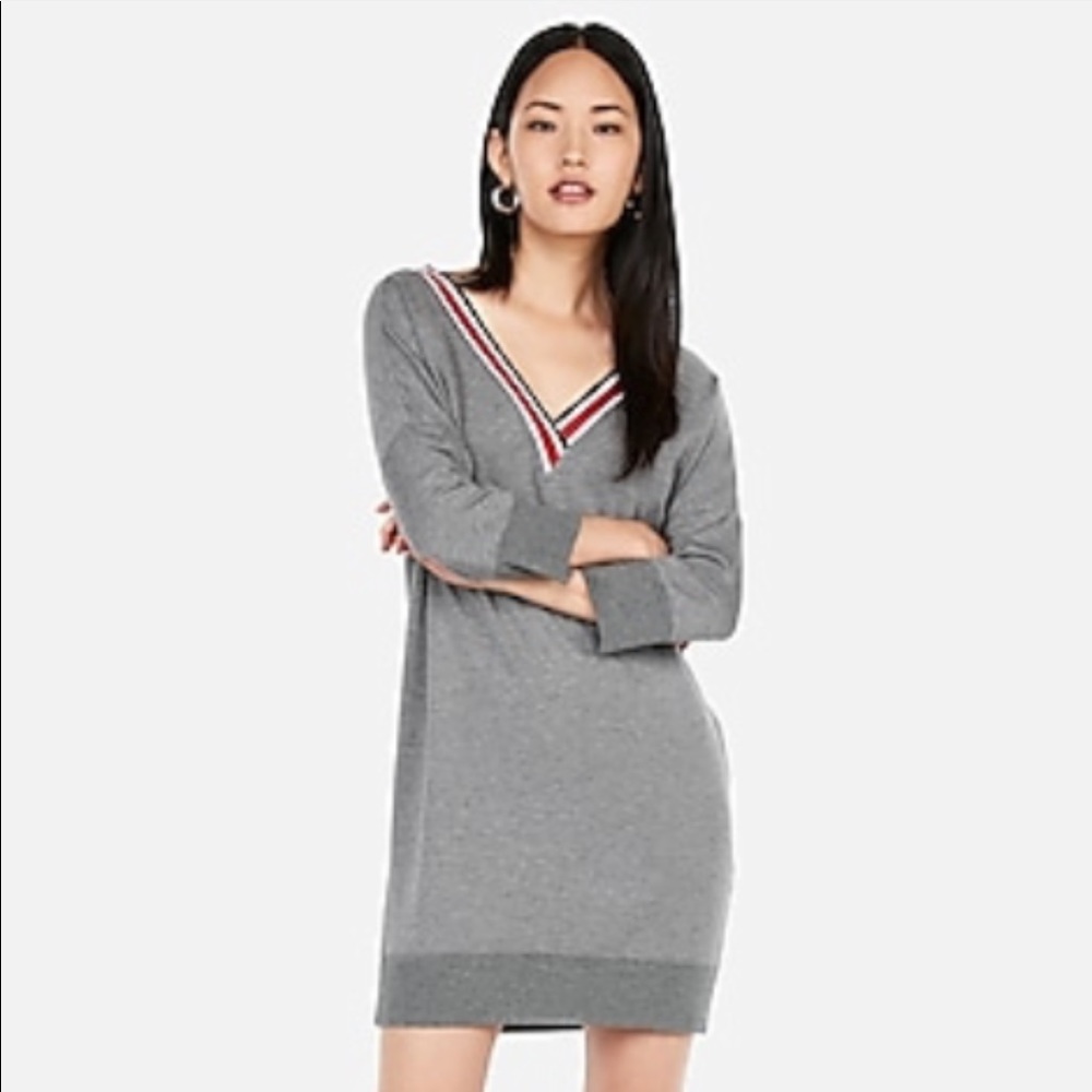 Cute Varsity Dress - Gray